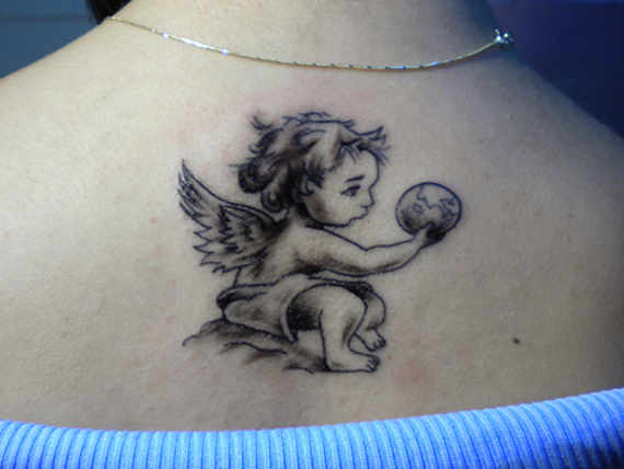 Latest Baby Angel Tattoo Design