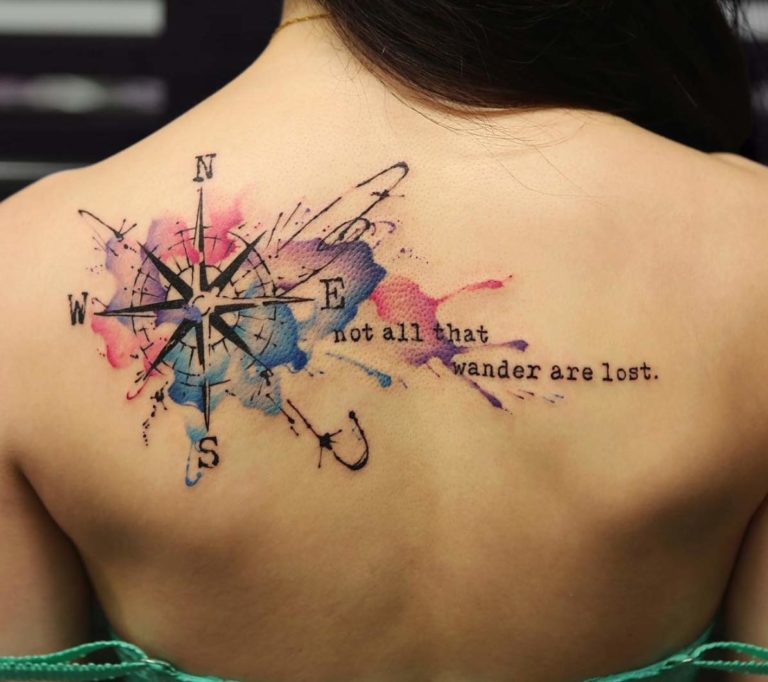Beautiful Compass Tattoo Design